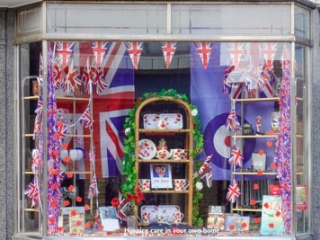 VE Day themed window display
