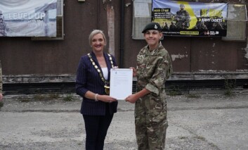 Photo of Mayor of Melksham with Mayoral Cadet from the Army Cadet Force Melksham