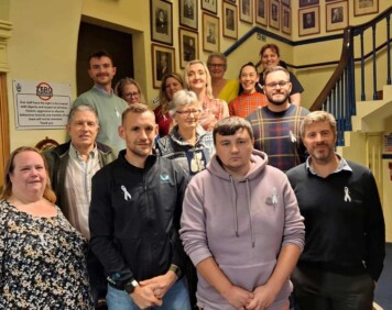 Councillors line-up to show support for the White Ribbon Promise