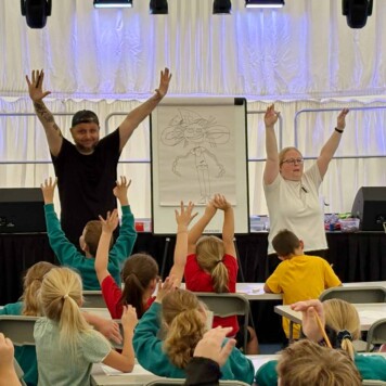 Swindon Story Shed leading a session with school children