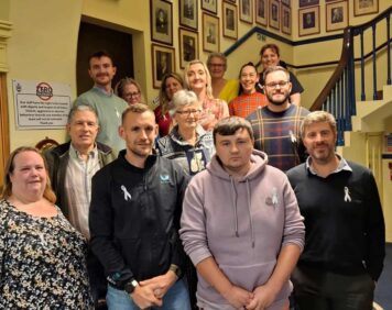 Councillors line-up to show support for the White Ribbon Promise